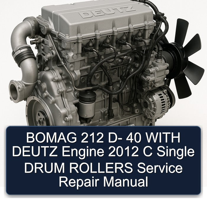 2012 Deutz Bomag 212 D- 40 Engine C Single Drum Rollers Service Repair Workshop Manual PDF