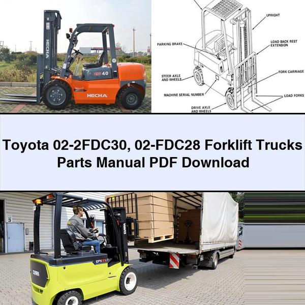 Toyota 02-2FDC30 02-FDC28 Forklift Parts Manual