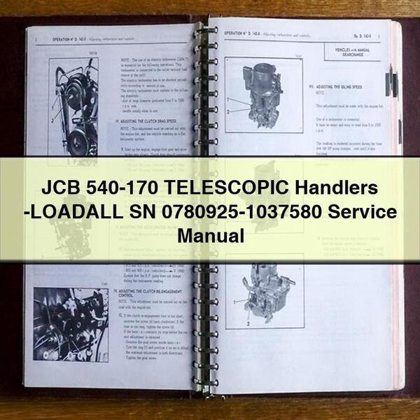 JCB 540-170 Telescopic Handlers -loadall SN 0780925-1037580 Service Repair Workshop Manual PDF