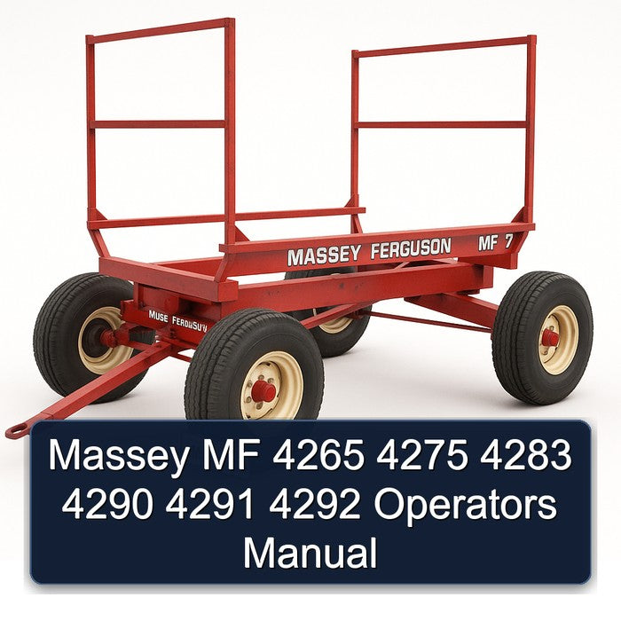 Massey MF 4265 4275 4283 4290 4291 4292 Operators Manual