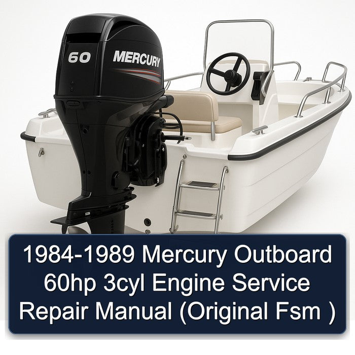 1984-1989 Mercury Outboard 60hp 3cyl Engine Service Repair Manual (Original Fsm )