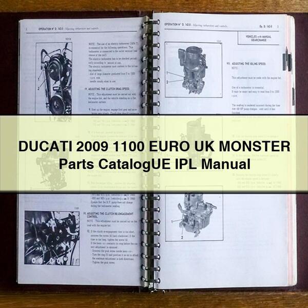 DUCATI 2009 1100 EURO UK MONSTER Parts CatalogUE IPL Manual