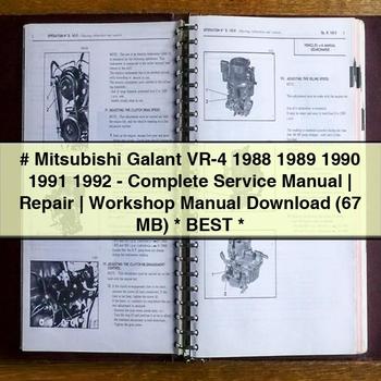 Mitsubishi Galant VR-4 1988 1989 1990 1991 1992-Complete Service Manual | Repair | Workshop Manual (67 MB)