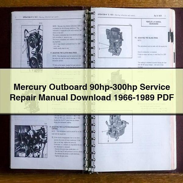 Mercury Outboard 90hp-300hp Service Repair Manual 1966-1989