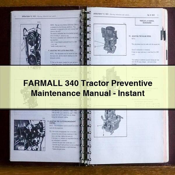 FARMALL 340 Tractor Preventive Maintenance Manual-PDF