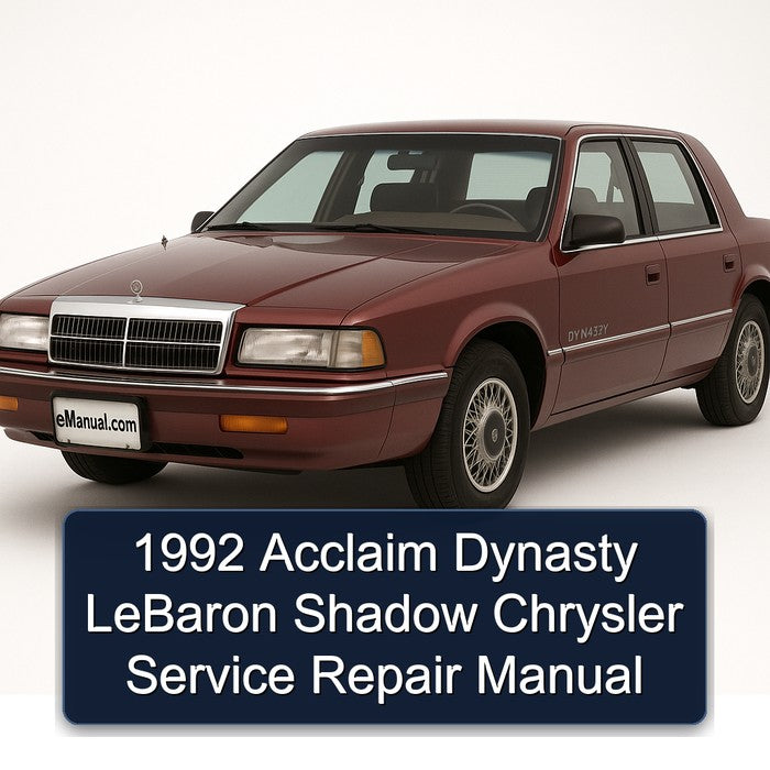 1992 Acclaim Dynasty LeBaron Shadow Chrysler Service Repair Manual