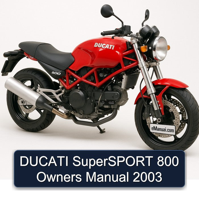 DUCATI SuperSPORT 800 Owners Manual 2003