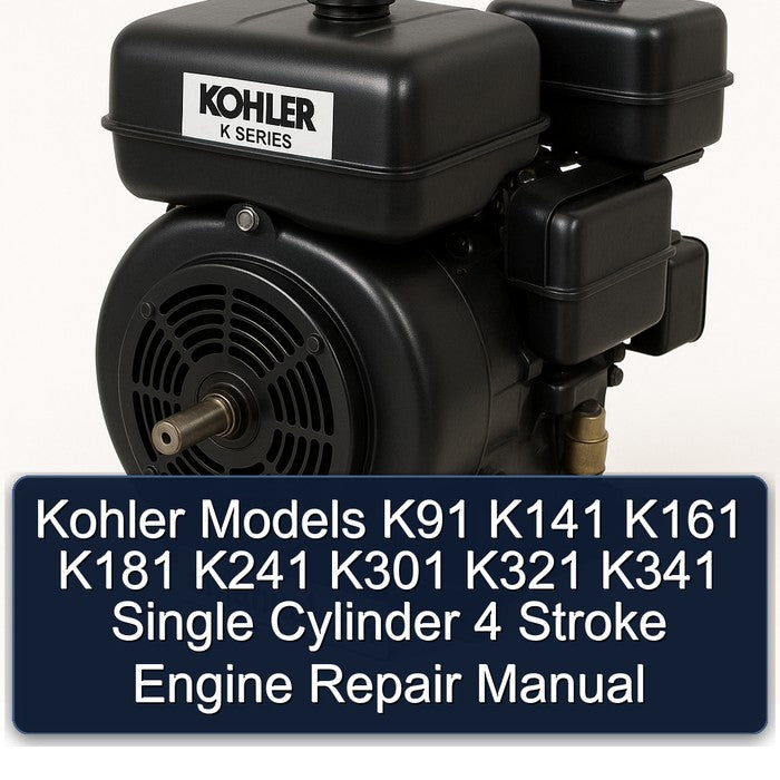 Kohler Models K91 K141 K161 K181 K241 K301 K321 K341 Single Cylinder 4 Stroke Engine Repair Manual