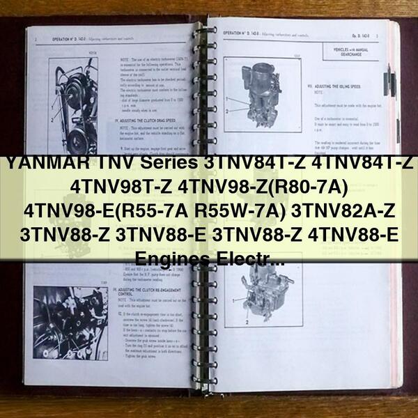 YANMAR TNV Series 3TNV84T-Z 4TNV84T-Z 4TNV98T-Z 4TNV98-Z 4TNV98-E R80-7A R55-7A R55W-7A 3TNV82A-Z 3TNV88-Z 3TNV88-E 4TNV88-E Service Manual