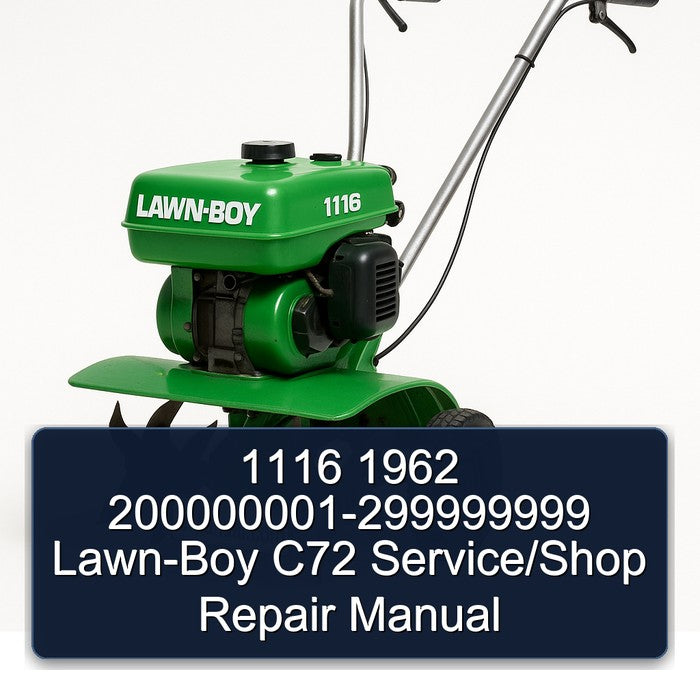 1116 1962 200000001-299999999 Lawn-Boy C72 Service/Shop Repair Manual