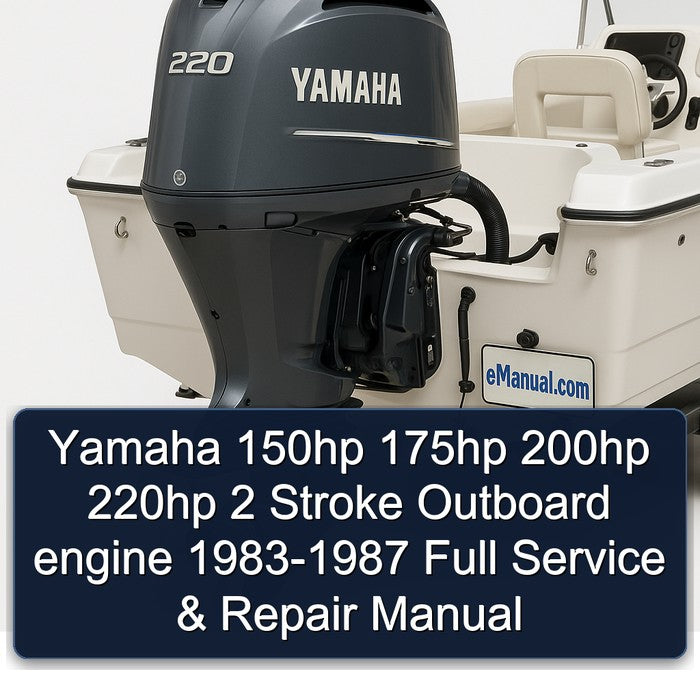 Yamaha 150hp 175hp 200hp 220hp 2 Stroke Outboard engine 1983-1987 Full Service & Repair Manual
