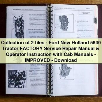 Collection of 2 files-Ford New Holland 5640 Tractor Factory Service Repair Manual Operator Instruction with Cab Manuals-Improved-PDF