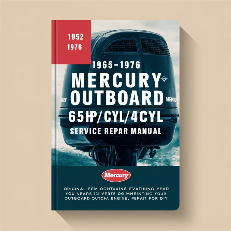 1965-1976 Mercury Outboard 65HP 3cyl/4cyl Engine (original Fsm ) Service Repair Workshop Manual PDF