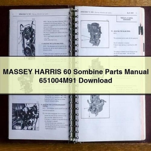 MASSEY HARRIS 60 COMBINE Parts Manual 651004M91 Download