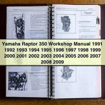 Yamaha Raptor 350 Workshop Manual 1991 1992 1993 1994 1995 1996 1997 1998 1999 2000 2001 2002 2003 2004 2005 2006 2007 2008 2009