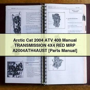 Arctic Cat 2004 ATV 400 Manual Transmission 4X4 RED MRP A2004ATH4AUST Parts Manual