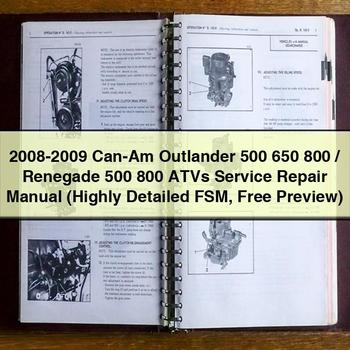 2008-2009 Can-Am Outlander 500 650 800 Renegade 500 800 ATVs Service Repair Manual (Highly Detailed FSM Free Preview)