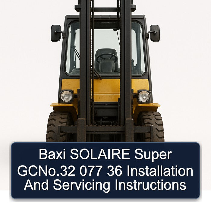 Baxi Solaire Super Gcno.32 077 36 Installation Servicing Service Repair Workshop Manual PDF