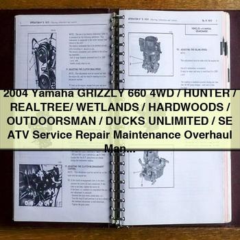 2004 Yamaha GRIZZLY 660 4WD HUNTER REALTREE WETLAndS HARDWOODS OUTDOORSMAN DUCKS UNLIMITED SE ATV Service Repair Maintenance Overhaul Manual