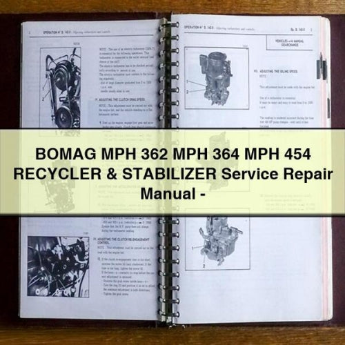 Bomag MPH 362 364 454 Recycler Stabilizer Service Repair Workshop Manual PDF