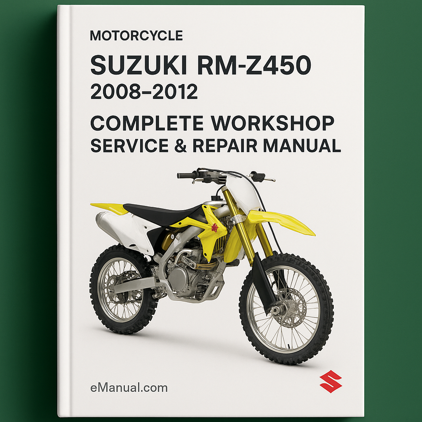 Manual completo de reparación y servicio de taller de motocicletas Suzuki RM-Z 450 RMZ450 2008 2009 2010 2011 2012
