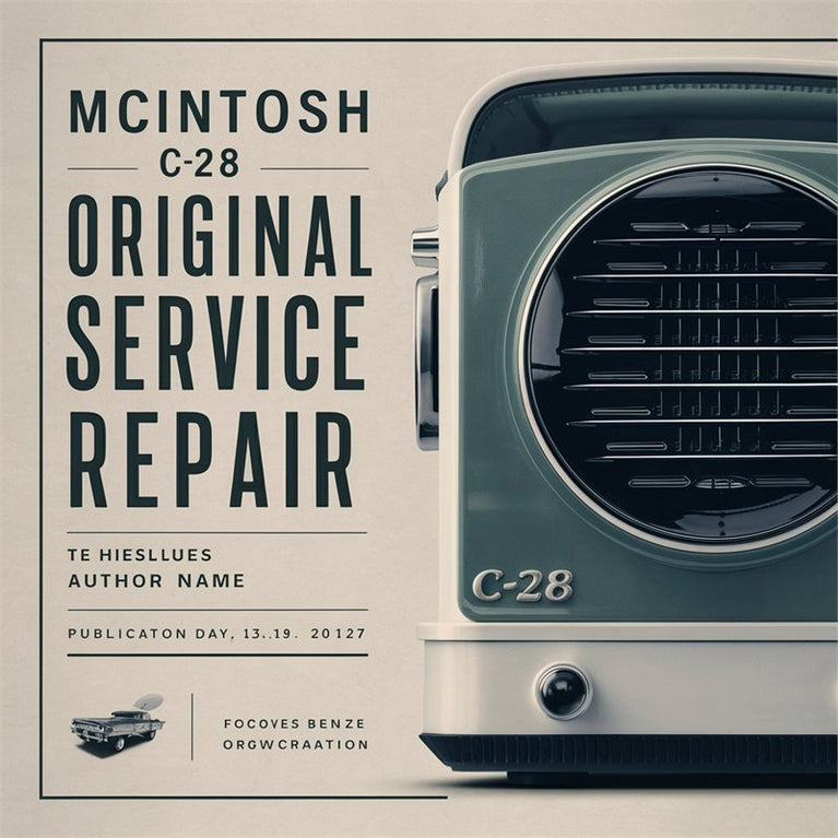 Audio Analyzers Mcintosh C-28 Original Service Repair Workshop Manual PDF