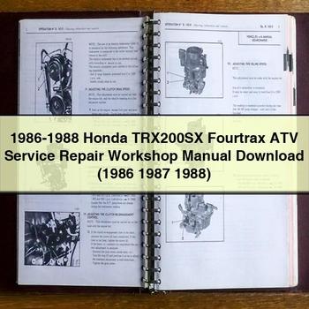 1986-1988 Honda TRX200SX Fourtrax ATV Service Repair Workshop Manual (1986 1987 1988)