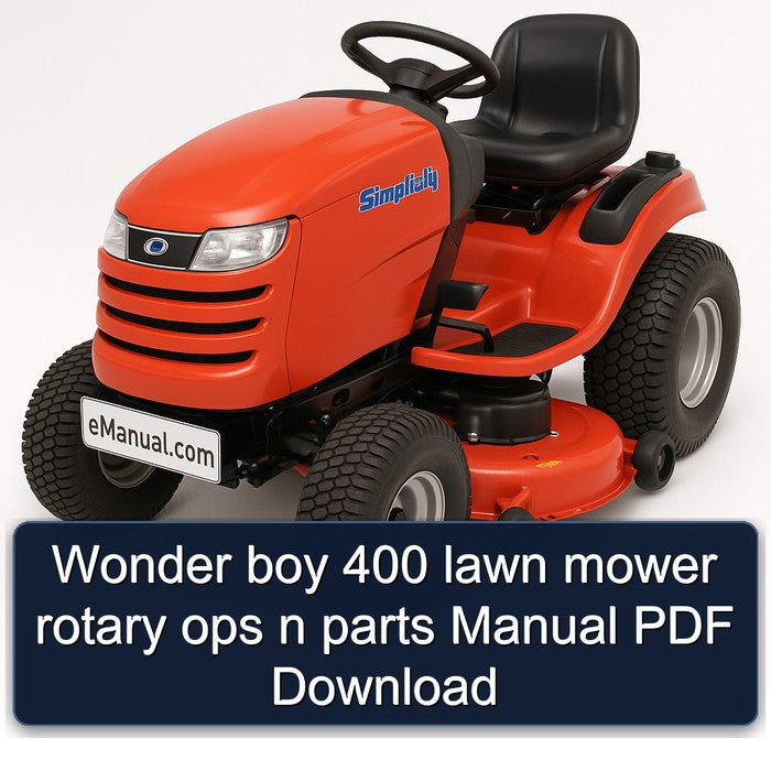 Wonder Boy 400 Lawn Mower Rotary Ops N Parts Catalog PDF