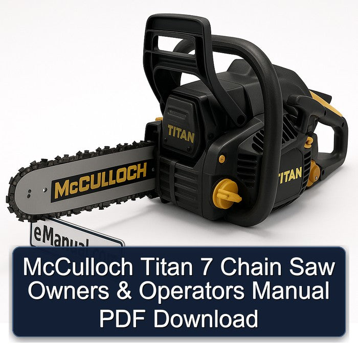 Mcculloch Titan 7 Chain Saw Owners Operators Operator's Manual PDF