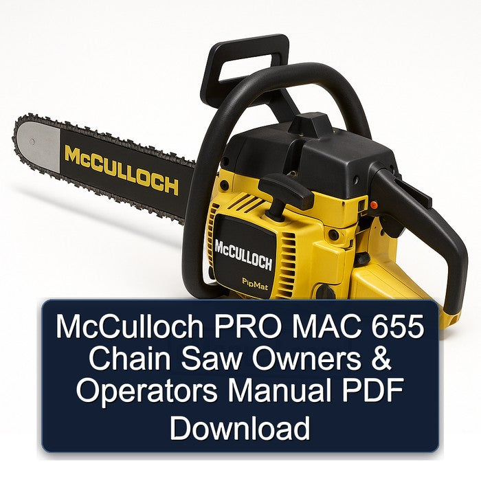 Mcculloch PRO MAC 655 Chain Saw Owners Operators Operator's Manual PDF