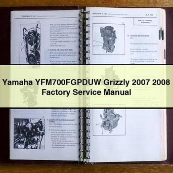 Yamaha YFM700FGPDUW Grizzly 2007 2008 Factory Service Repair Manual