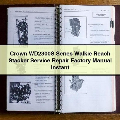 Crown WD2300S Series Walkie Reach Stacker Service Repair Workshop Manual PDF