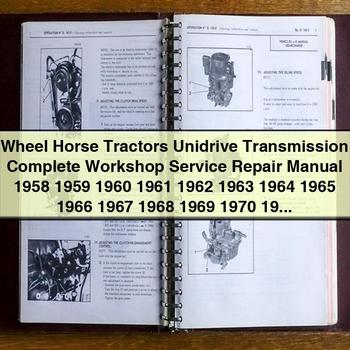 Wheel Horse Tractors Unidrive Transmission Complete Workshop Service Repair Manual 1958-1980