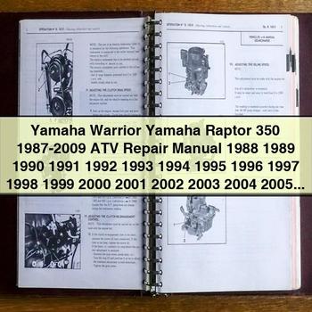 Yamaha Warrior Yamaha Raptor 350 1987-2009 ATV-Reparaturhandbuch 1988 1989 1990 1991 1992 1993 1994 1995 1996 1997 1998 1999 2000 2001 2002 2003 2004 2005 2006 2007 2008