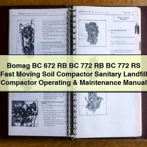 Bomag BC 672 RB 772 RS Soil Compactor Operating Service Repair Workshop Manual PDF