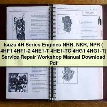 Manual de taller y reparación de motores Isuzu serie 4H NHR NKR NPR (4HF1 4HF1-2 4HE1-T 4HE1-TC 4HG1 4HG1-T)