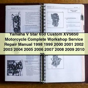Yamaha V Star 650 Custom XVS650 Motorrad Komplette Werkstatt Service Reparaturanleitung 1998 1999 2000 2001 2002 2003 2004 2005 2006 2007 2008 2009 2010 2011