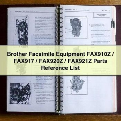 Brother Facsimile Equipment FAX910Z / FAX917 FAX920Z FAX921Z Parts Reference List Service Repair Workshop Manual PDF