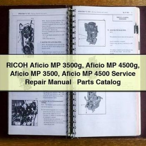 Ricoh Aficio MP 3500G 4500G 3500 4500 Parts Catalog PDF