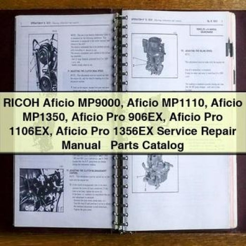 Ricoh Aficio MP9000 MP1110 MP1350 Pro 906EX 1106EX 1356EX Parts Catalog PDF