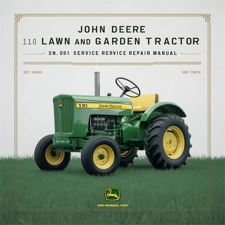John Deere 110 Lawn Garden Tractor SN 250 001 UP Service Repair Workshop Manual PDF