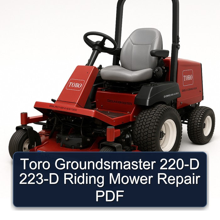 Toro Groundsmaster 220-D 223-D Riding Mower Service Repair Workshop Manual PDF