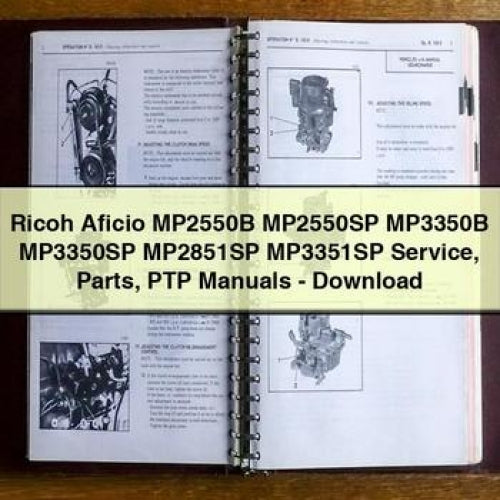 Ricoh Aficio MP2550B MP2550SP MP3350B MP3350SP MP2851SP MP3351SP Parts PTP Service Repair Workshop Manual PDF