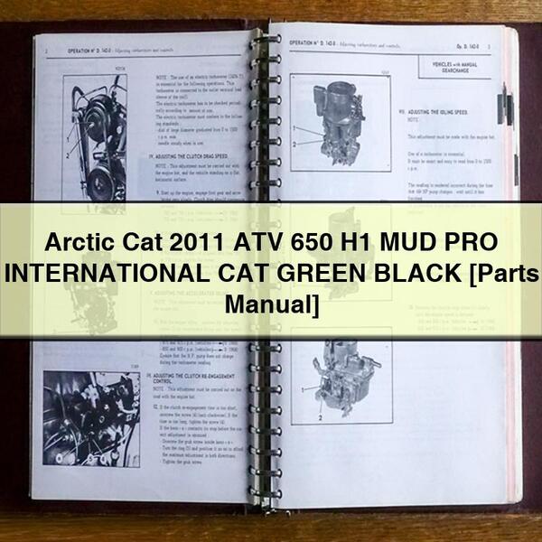 Arctic Cat 2011 ATV 650 H1 MUD PRO INTERNATIONAL CAT GREEN BLACK Parts Manual