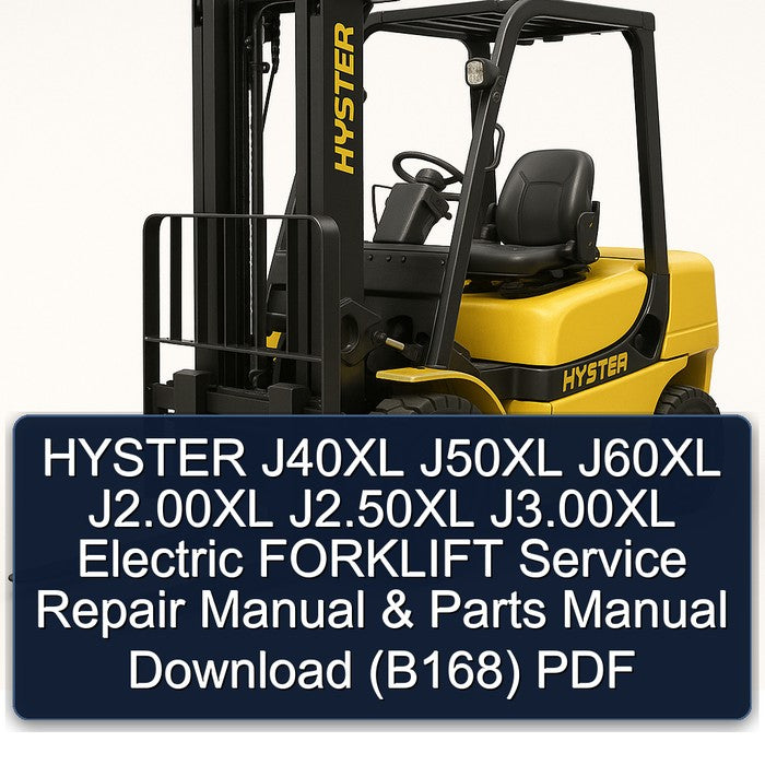 Hyster J40XL J50XL J60XL J2.00xl J2.50xl J3.00xl Electric Forklift Parts (B168) Catalog PDF