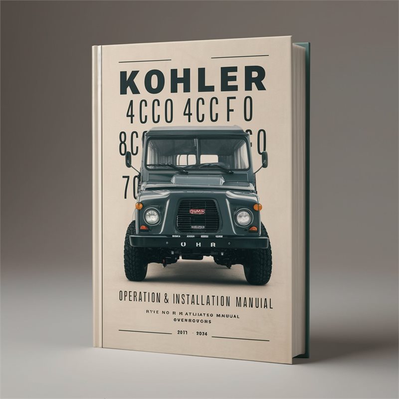 Kohler 4CCO 4CCFO 8CCO 7CCFO Operation Installation Service Repair Workshop Manual PDF
