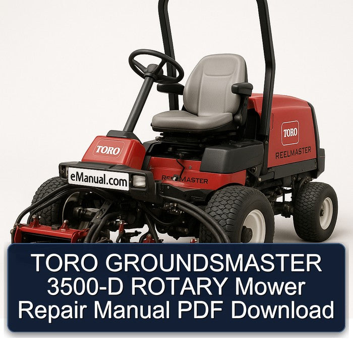 Toro Groundsmaster 3500-D Rotary Mower Service Repair Workshop Manual PDF