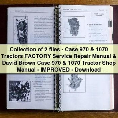 Collection of 2 files - Case 970 1070 Tractors Factory Service Repair Manual David Brown Case 970 1070 Tractor Shop Manual - Improved - Download PDF