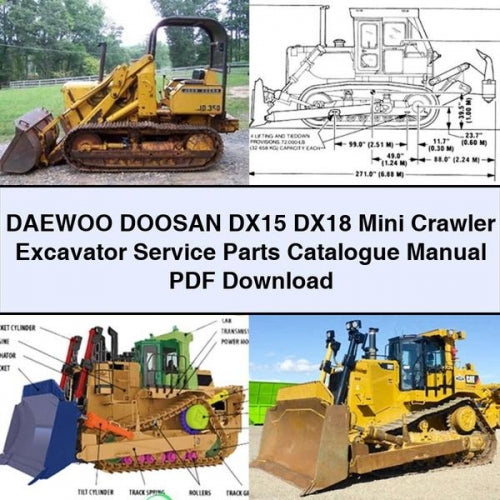 Daewoo Doosan DX15 DX18 Mini Crawler Excavator Parts Catalog PDF