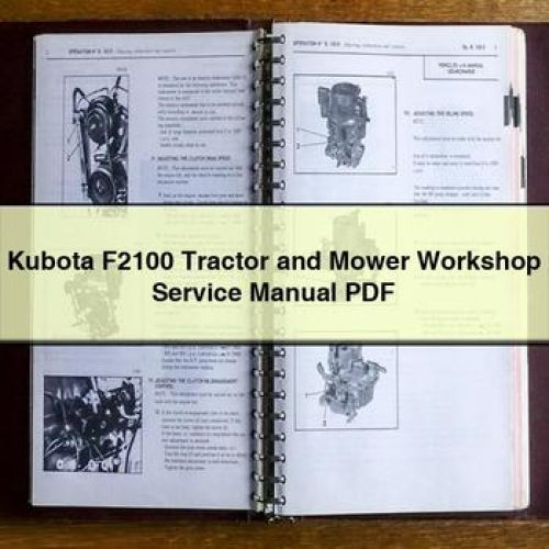 Kubota F2100 Tractor and Mower Workshop Service Manual